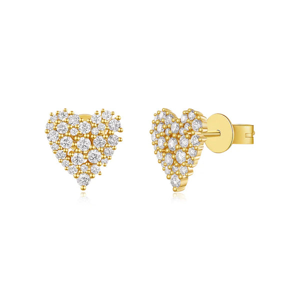 14K GOLD DIAMOND HAVEN HEART STUDS