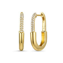 14K GOLD DIAMOND AVERY HOOPS