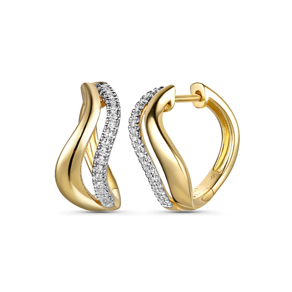 14K GOLD DIAMOND ODELIA HUGGIES