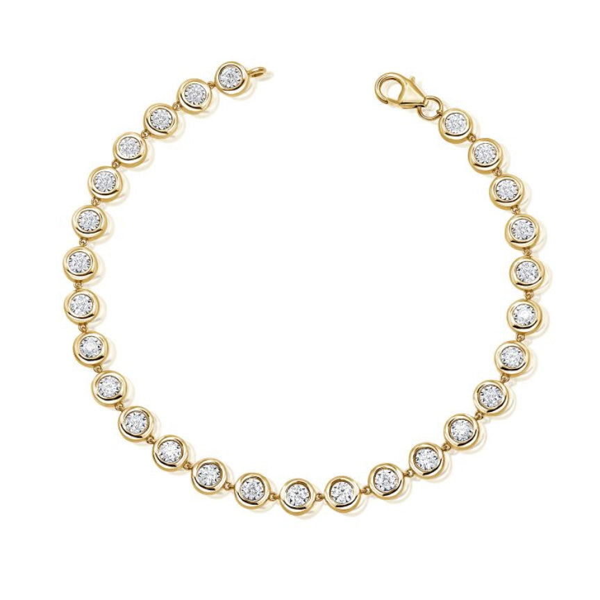 14K GOLD DIAMOND MEDIUM ALLEGRA BEZEL TENNIS BRACELET