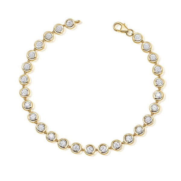 14K GOLD DIAMOND MEDIUM ALLEGRA BEZEL TENNIS BRACELET