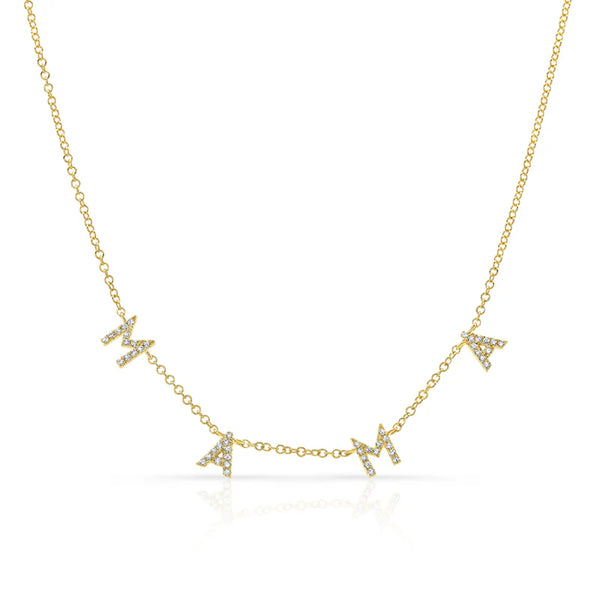 14K GOLD DIAMOND MAMA NECKLACE