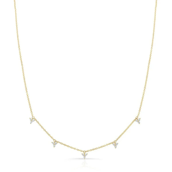 14K GOLD DIAMOND DANGLING HEATHER NECKLACE