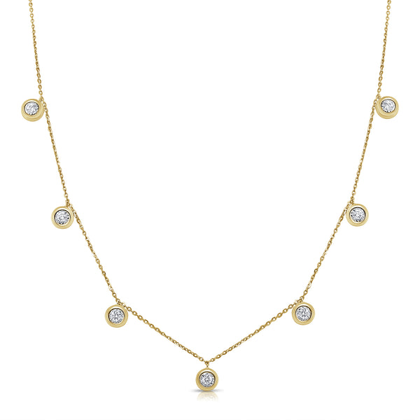 14K GOLD DIAMOND JILLIANNE BEZEL NECKLACE