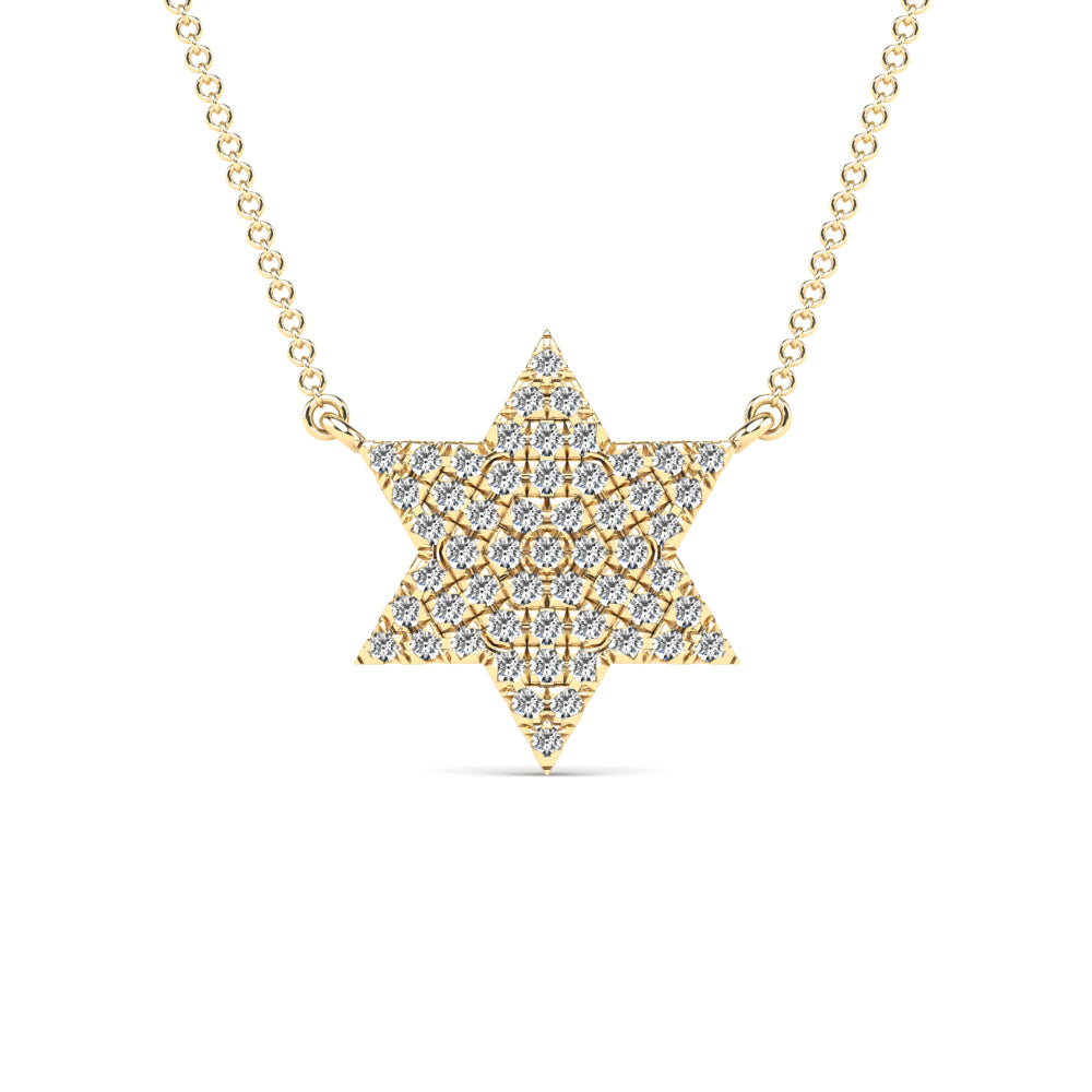 14K GOLD DIAMOND SARAH STAR OF DAVID NECKLACE