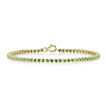14K GOLD EMERALD PERI BEZEL BRACELET