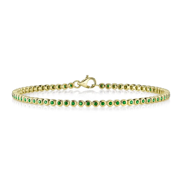 14K GOLD EMERALD PERI BEZEL BRACELET