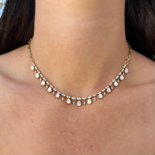 14K GOLD DIAMOND LAUREN MOTHER OF PEARL NECKLACE