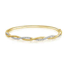 14K GOLD DIAMOND DVORA BANGLE