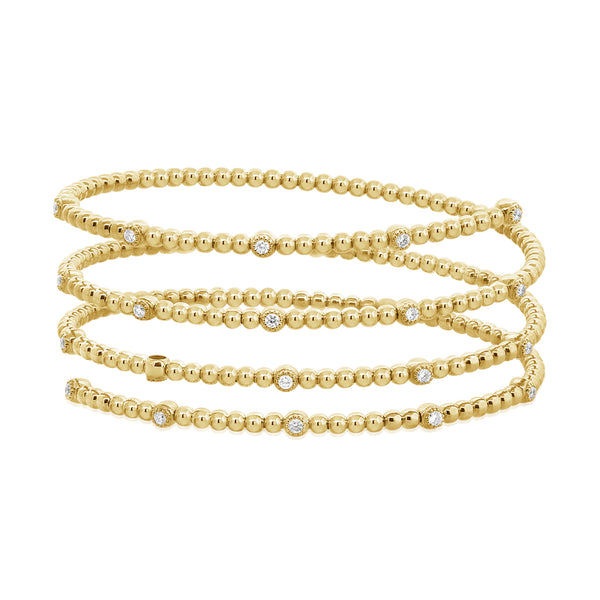 14K GOLD DIAMOND MEGAN WRAP BANGLE