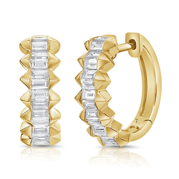 14K GOLD DIAMOND LARA HUGGIES