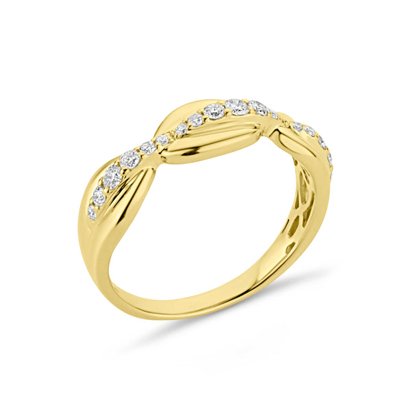 14K GOLD DIAMOND BEA RING