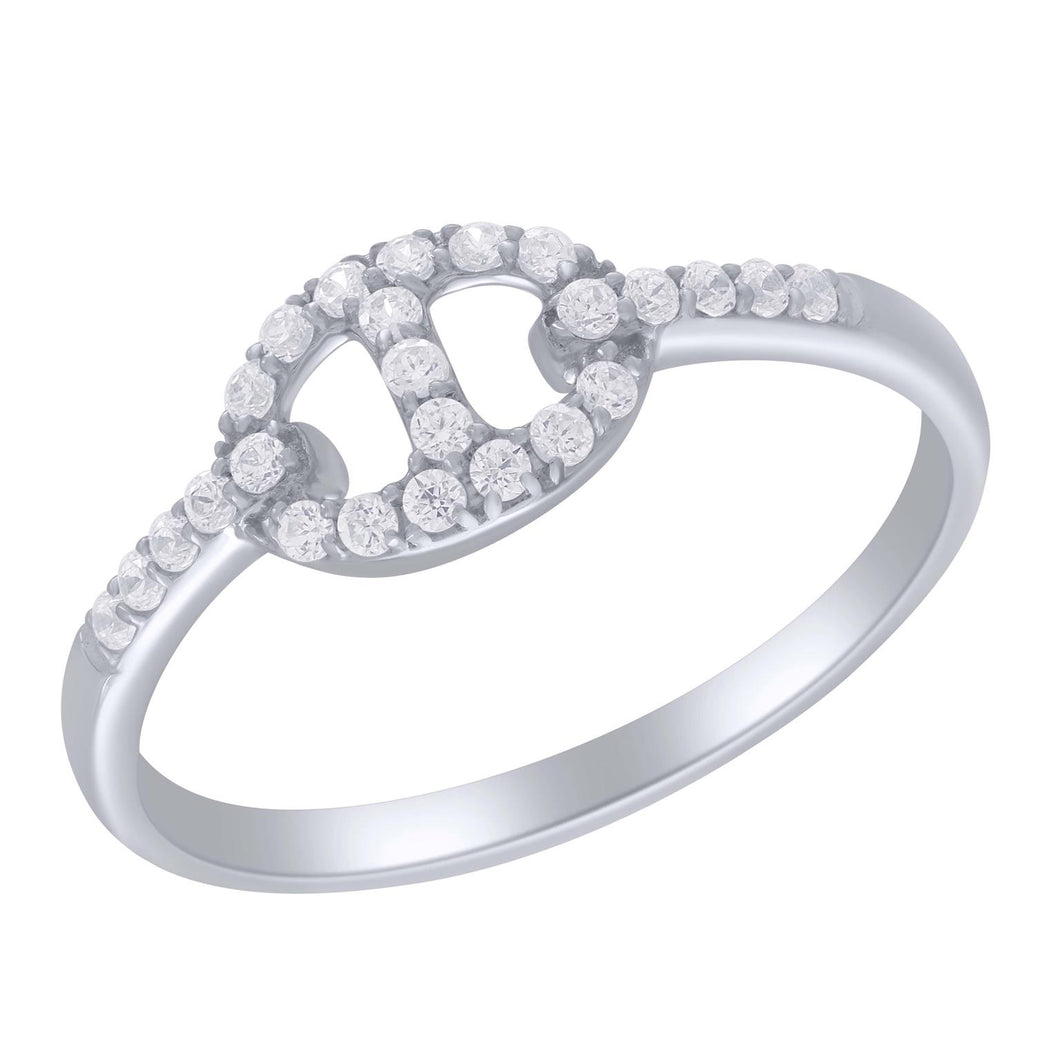 14K GOLD DIAMOND BEA RING