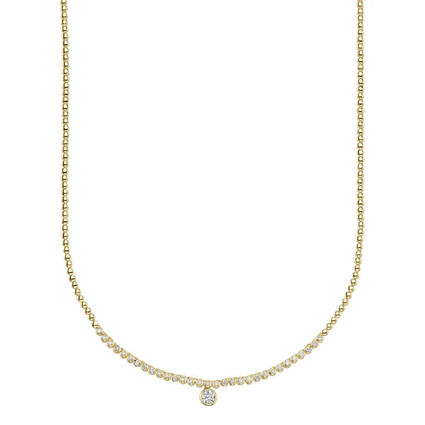 14K GOLD DIAMOND RIKKI BEZEL NECKLACE