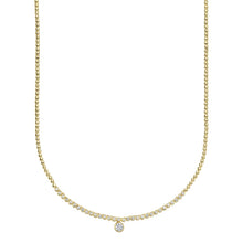 14K GOLD DIAMOND RIKKI BEZEL NECKLACE