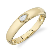 14K GOLD DIAMOND SAGE PEAR RING