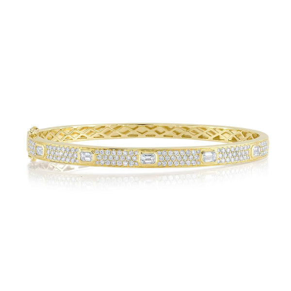 14K GOLD DIAMOND GEMMA BANGLE