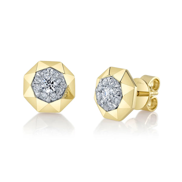 14K GOLD DIAMOND GAIL STUDS