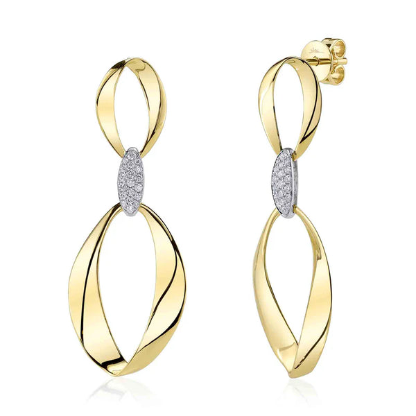 14K GOLD DIAMOND MILEY EARRINGS