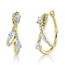 14K GOLD DIAMOND RANDI HOOPS