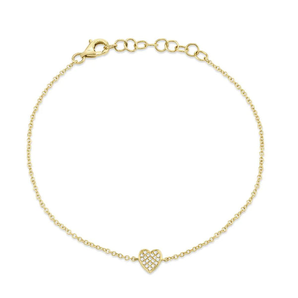 14K GOLD DIAMOND MINI HEART BRACELET