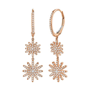 14K GOLD DIAMOND MINA EARRINGS