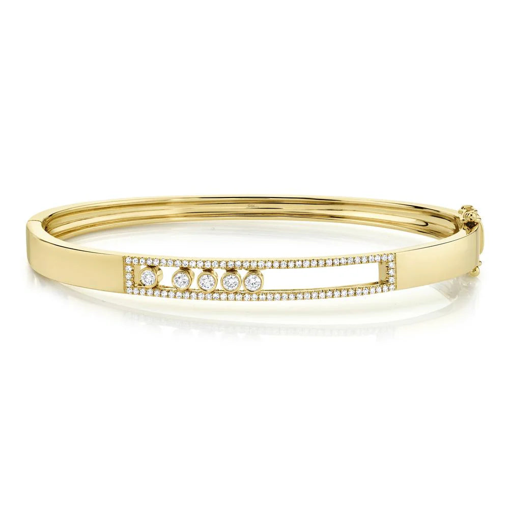 14K GOLD DIAMOND SHAY SLIDER BANGLE