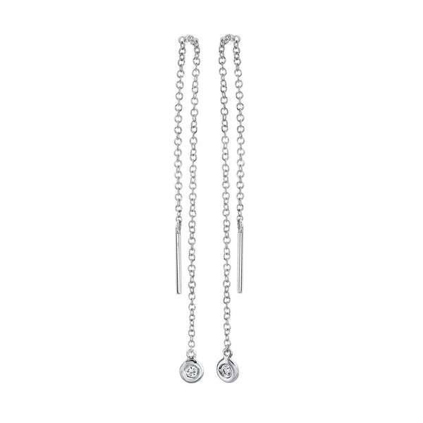 14K GOLD DIAMOND RAYA THREADER EARRINGS