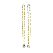 14K GOLD DIAMOND RAYA THREADER EARRINGS