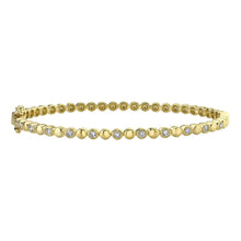 14K GOLD DIAMOND KAREN BEZEL BANGLE
