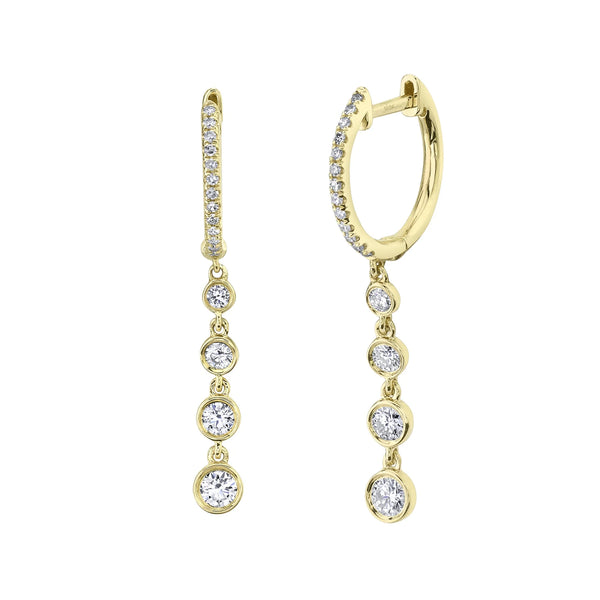 14K GOLD DIAMOND RILEY BEZEL EARRINGS
