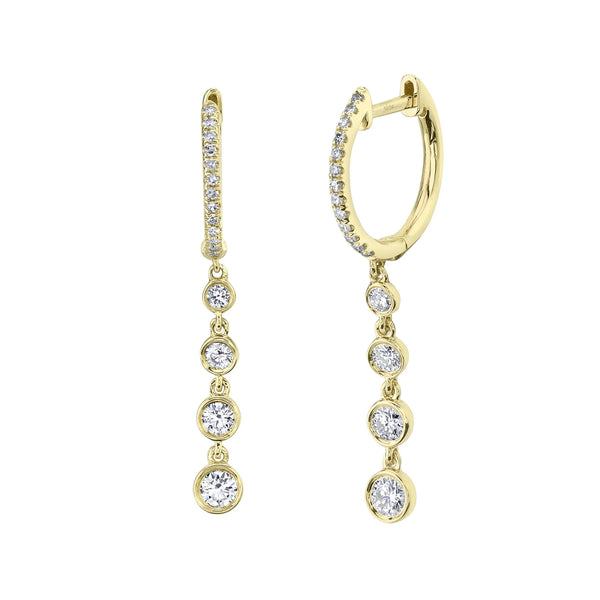 14K GOLD DIAMOND RILEY BEZEL EARRINGS