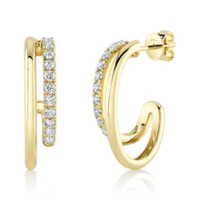 14K GOLD DIAMOND CAMERON HOOPS