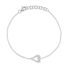 14K GOLD DIAMOND JACKIE HEART BRACELET