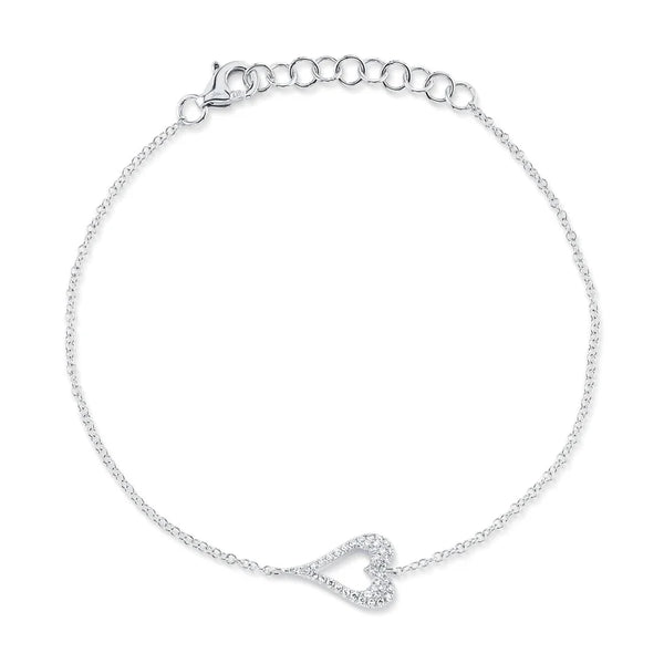 14K GOLD DIAMOND JACKIE HEART BRACELET