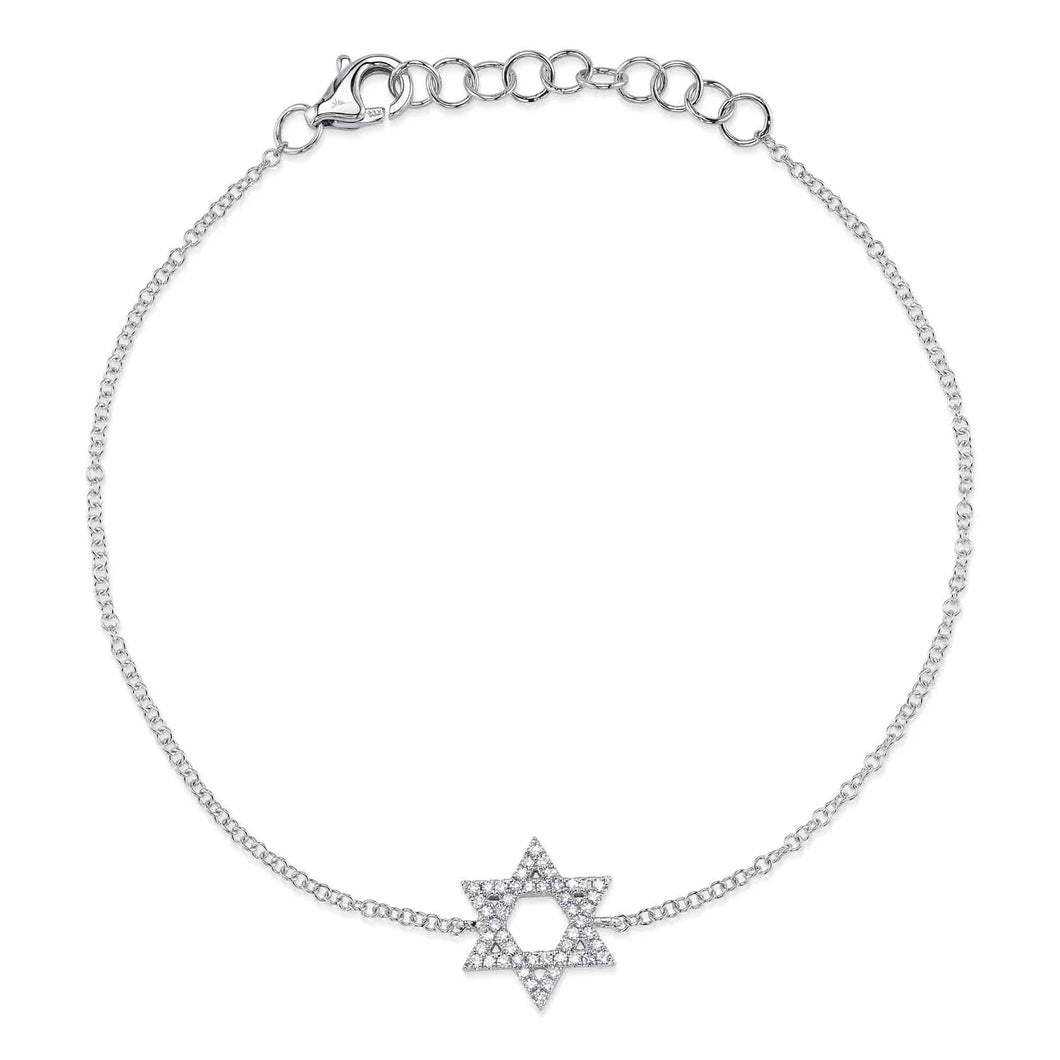 14K GOLD DIAMOND STAR OF DAVID BRACELET