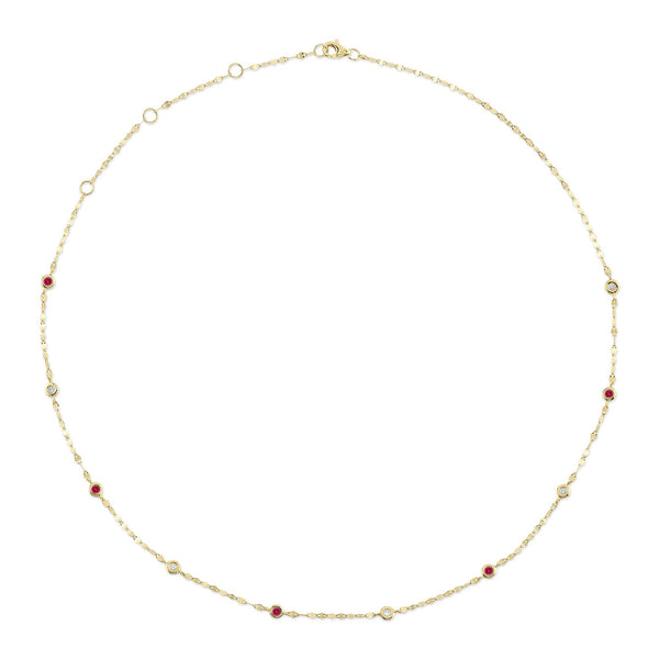 14K GOLD DIAMOND RUBY LIOR NECKLACE