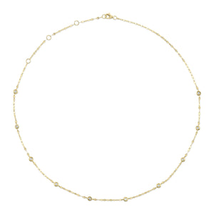 14K GOLD DIAMOND SPARKLE DIAMONDS BY THE YARD NECKLACE