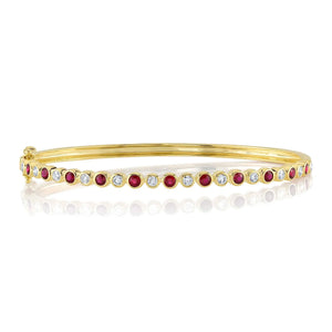 14K GOLD DIAMOND RUBY AMY BANGLE