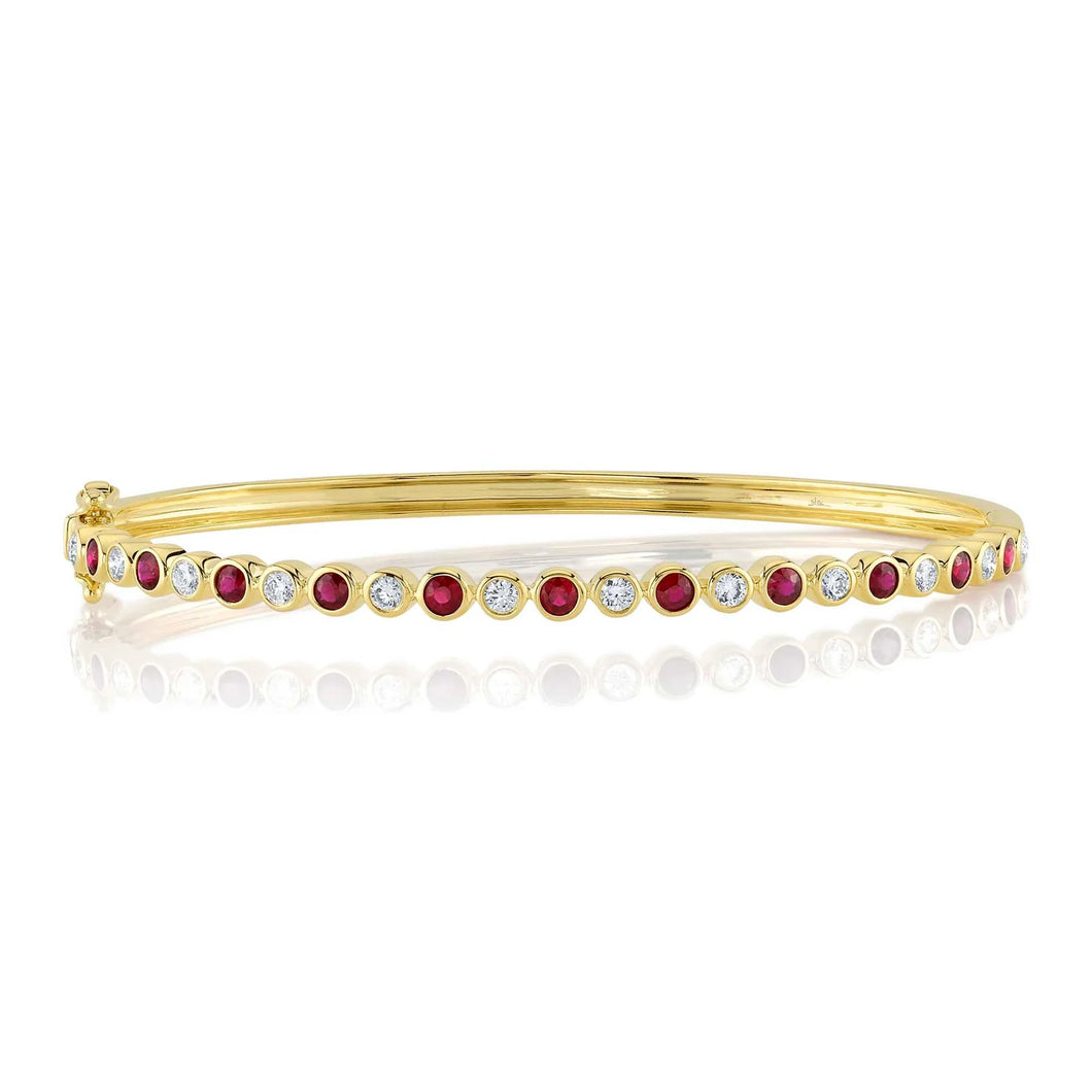 14K GOLD DIAMOND RUBY AMY BANGLE