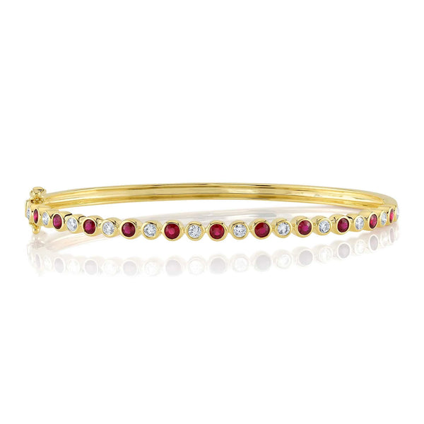 14K GOLD DIAMOND RUBY AMY BANGLE