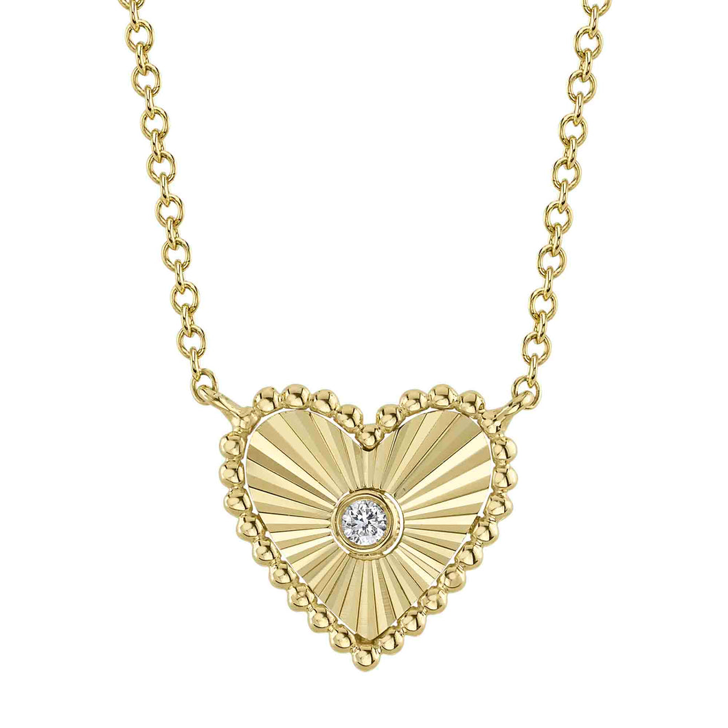 14K GOLD DIAMOND ATARA HEART NECKLACE