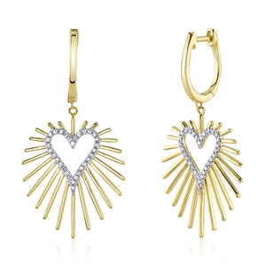 14K GOLD DIAMOND MARI HEART EARRINGS