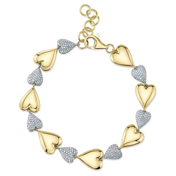 14K GOLD DIAMOND ADDY HEART BRACELET