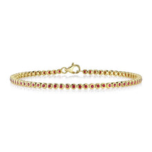 14K GOLD RUBY PERI BEZEL BRACELET