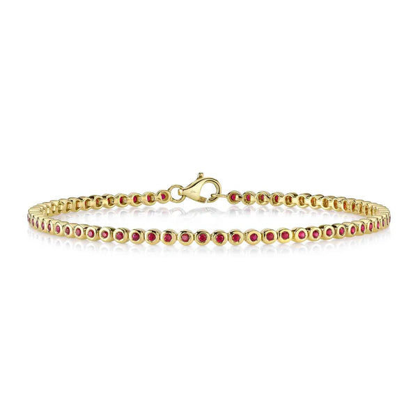 14K GOLD RUBY PERI BEZEL BRACELET