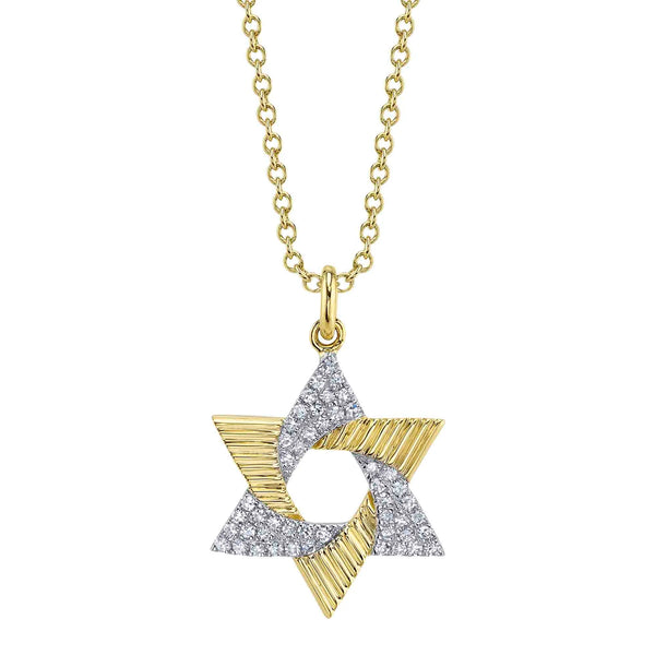 14K GOLD DIAMOND KYLIE STAR OF DAVID NECKLACE