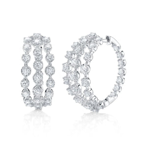 14K GOLD DIAMOND MOLLY HOOPS