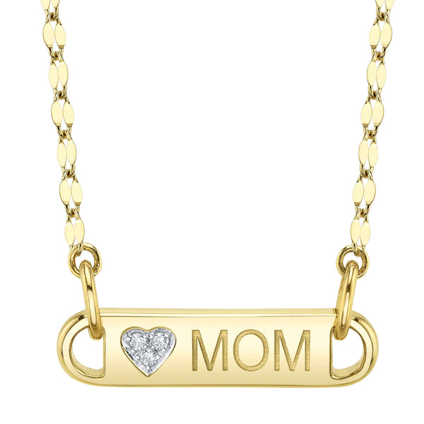 14K GOLD DIAMOND SPARKLE MOM NECKLACE