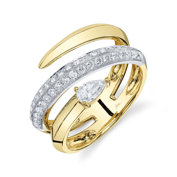 14K GOLD DIAMOND LAUREL RING